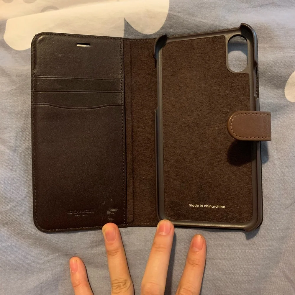 Coach Brown Signature Canvas Folio Phone Case